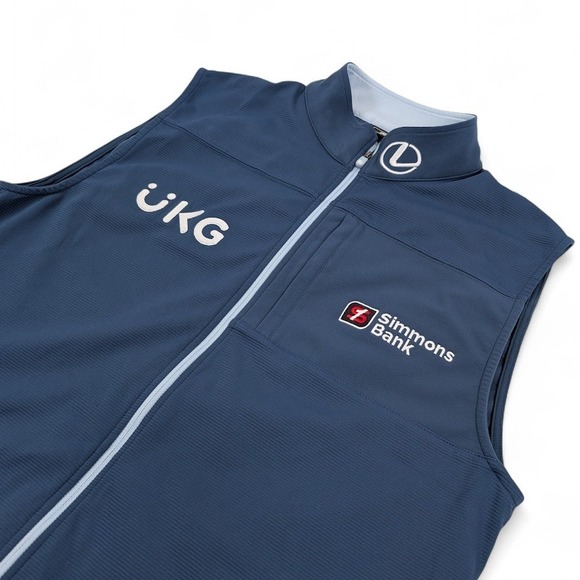 FootJoy Other - FootJoy Tour Issue Ottoman Knit Vest Mens Navy Blue Full Zip Athletic Fit